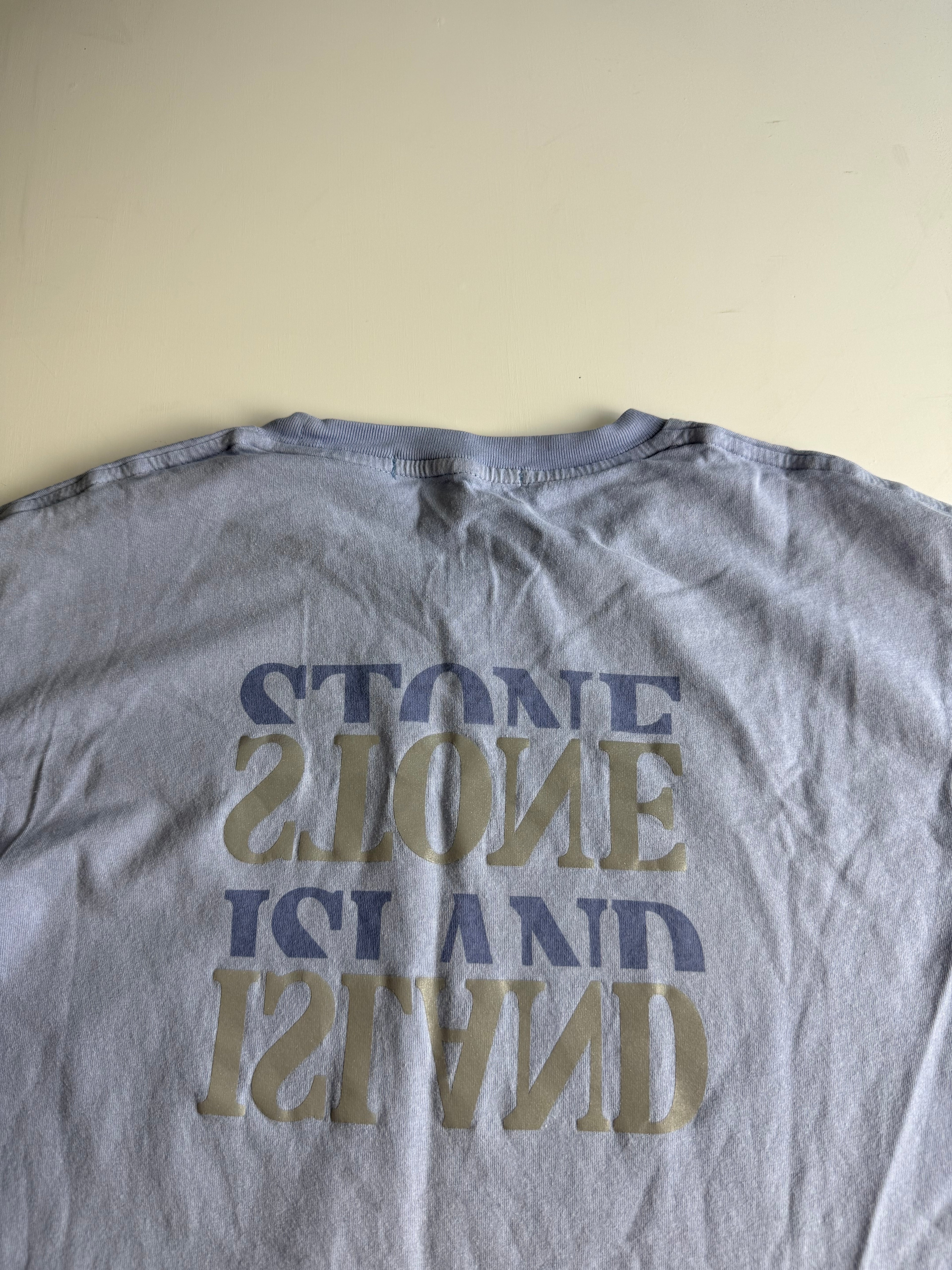 Stone Island t- shirt reflective backprint light blue - Size s