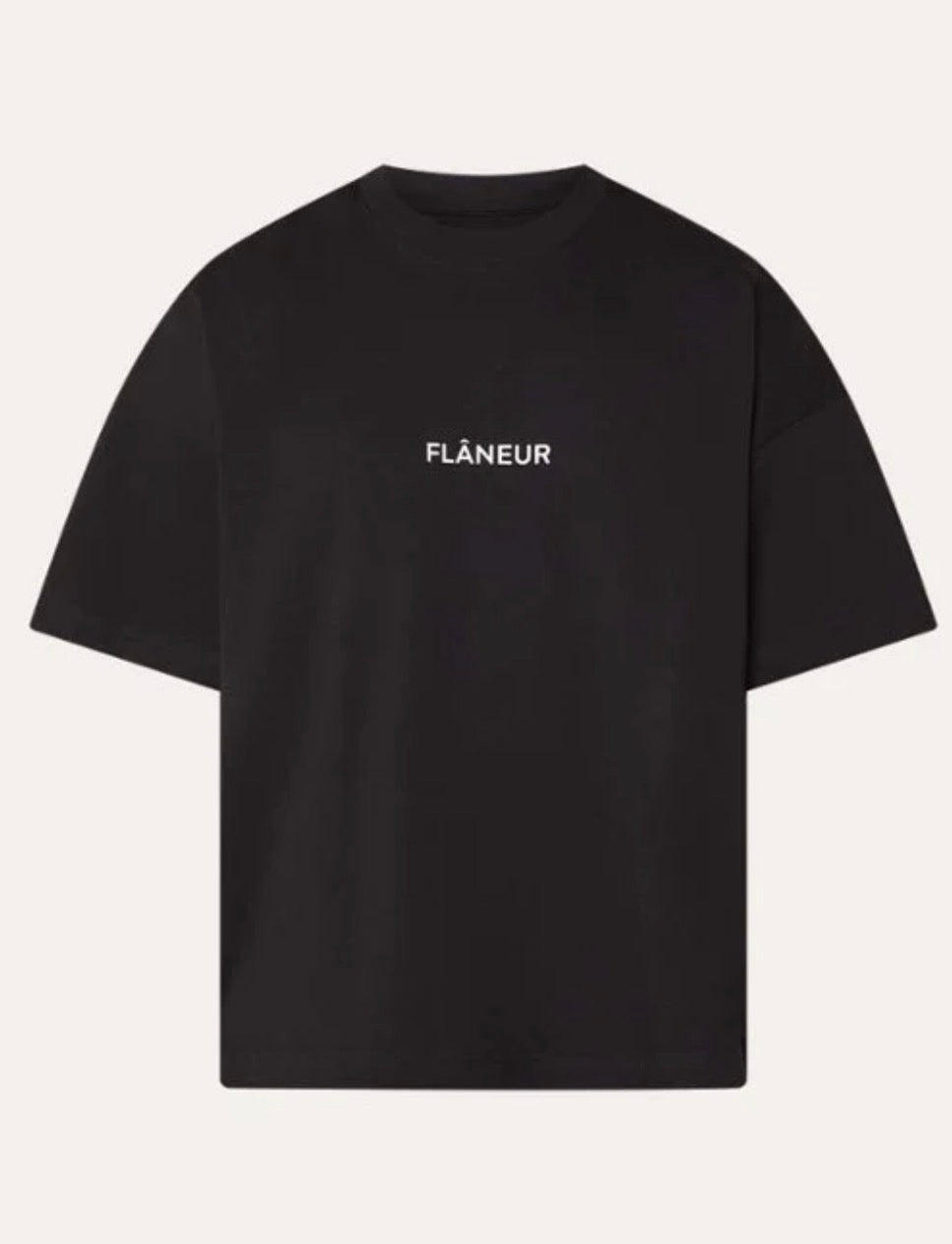 Flaneur t- shirt zwart logo opdruk - maat m