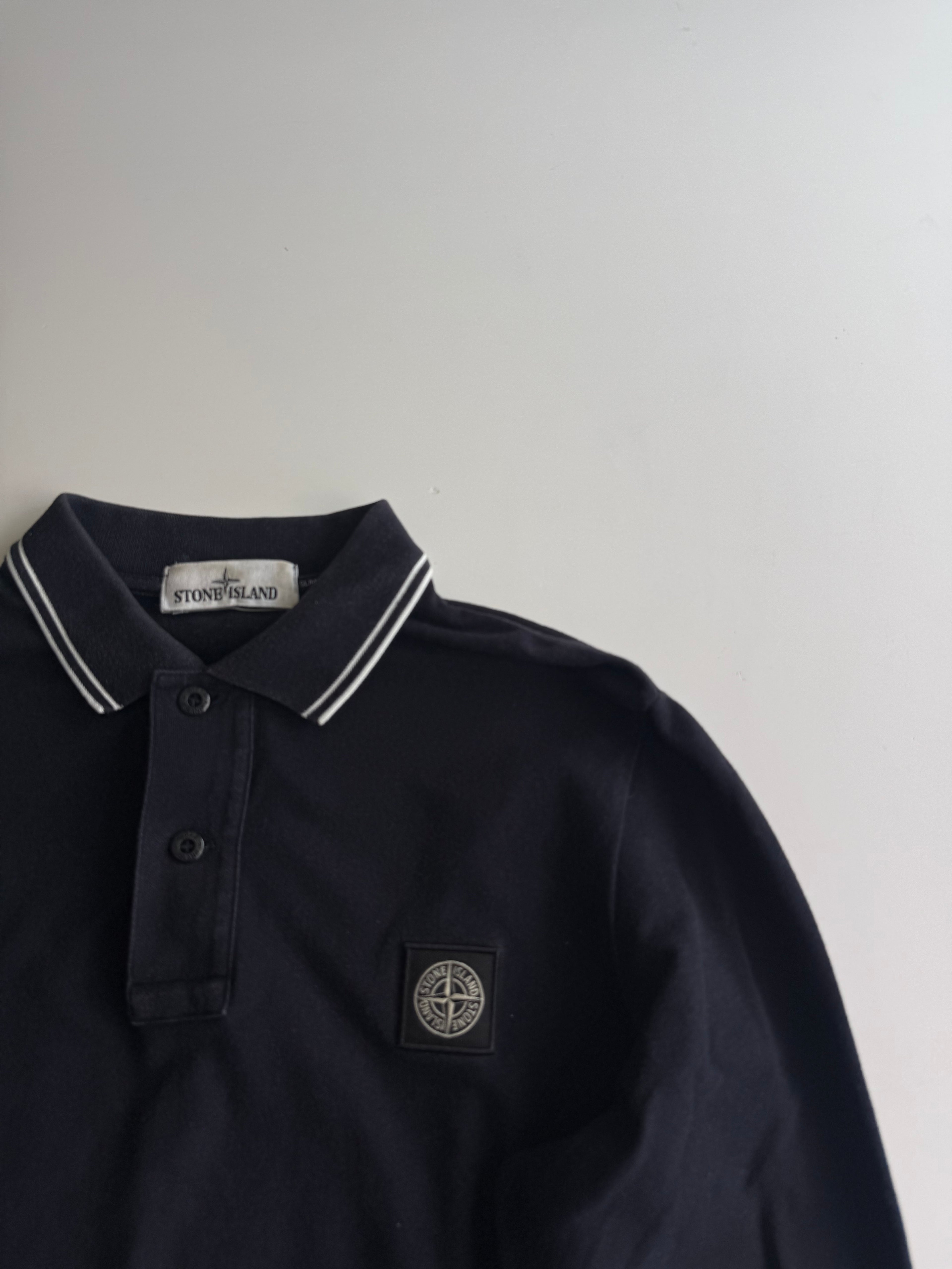 Stone Island polo shirt Longsleeve navy blue - Size S