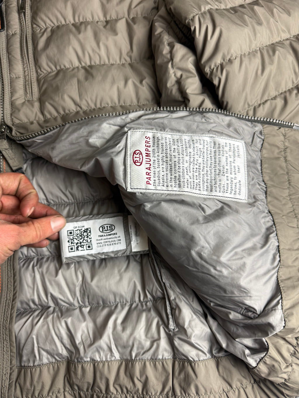 Parajumpers ugo donsjack grey - Size xl