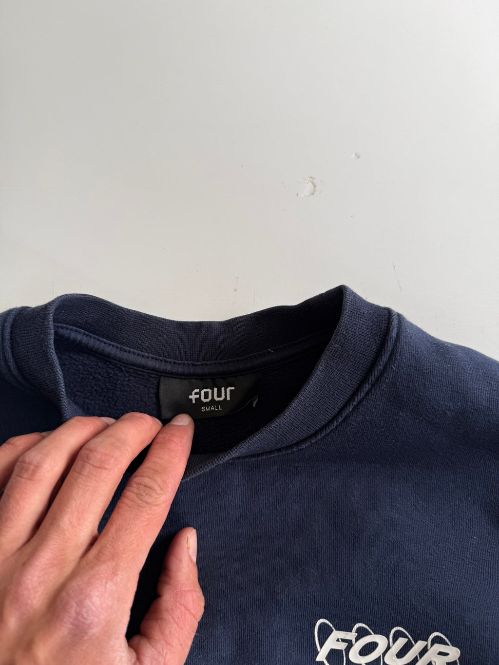 Four Amsterdam sweater navy backprint- Size S