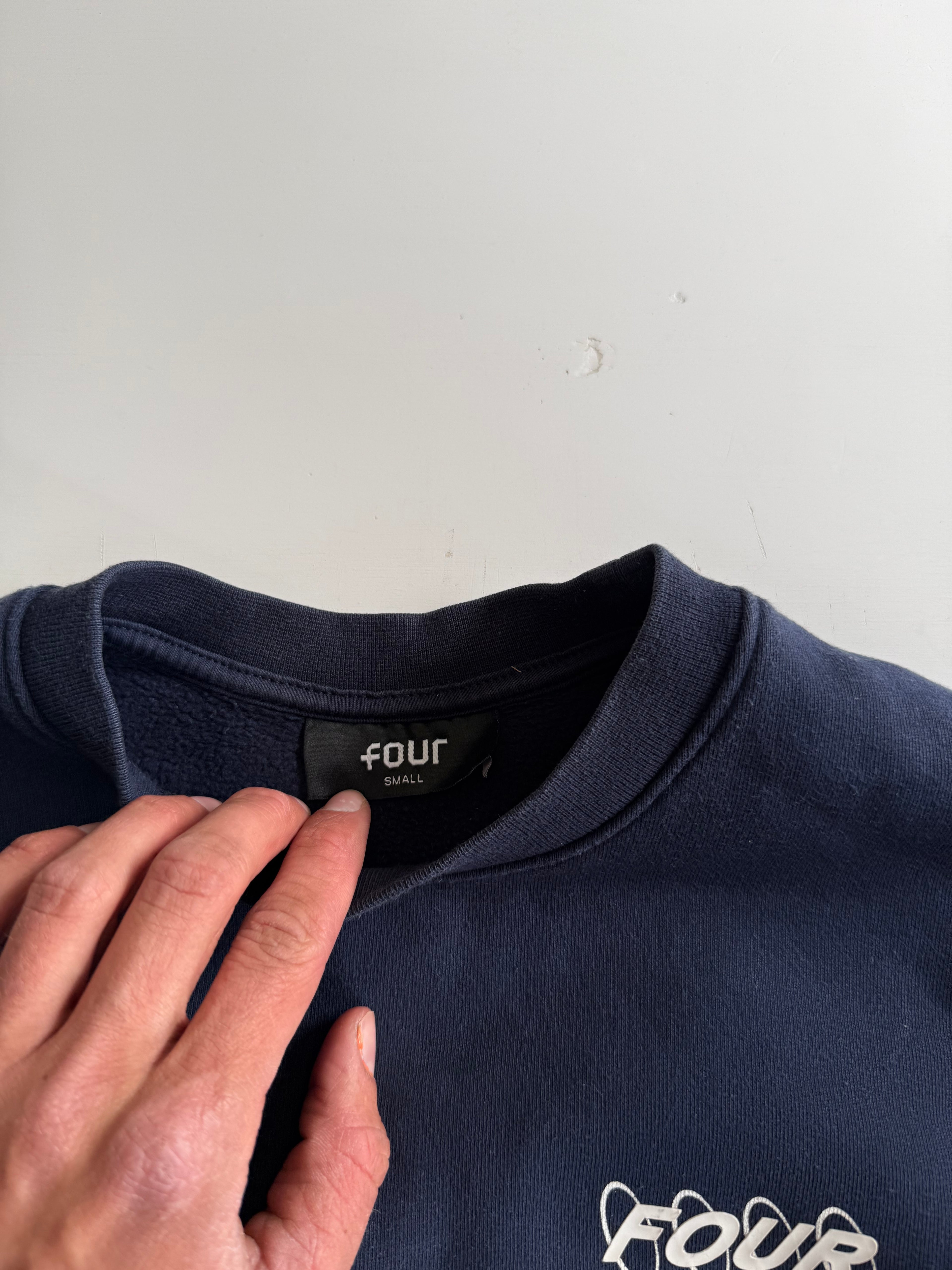 Four Amsterdam sweater navy backprint- Size S