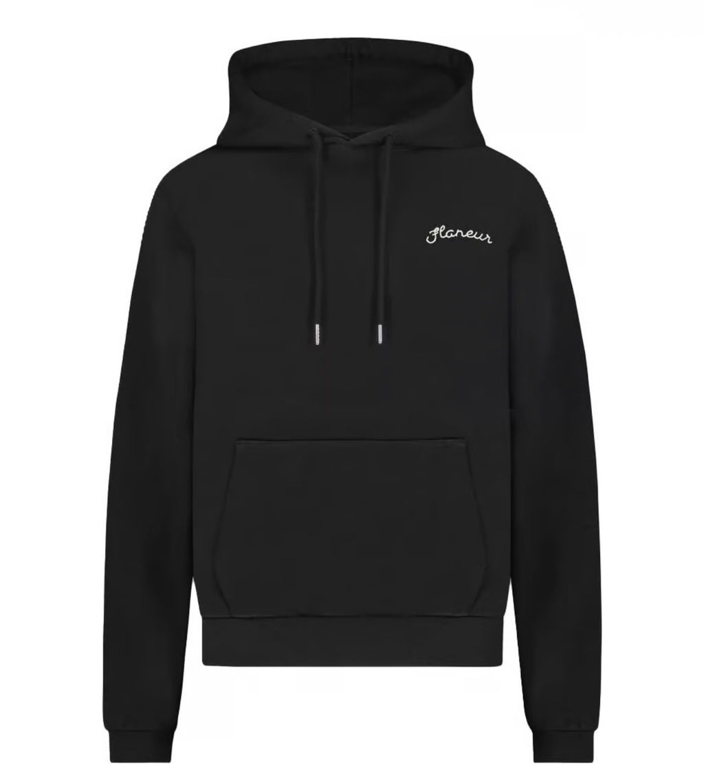 Flaneur graphic hoodie black - Size M
