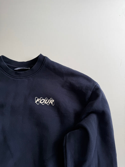Four Amsterdam sweater navy backprint- Size S