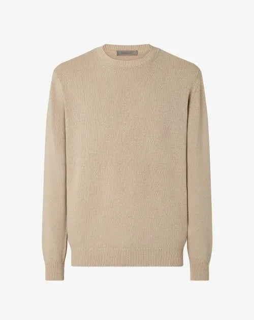 Corneliani merino wol beige knit sweater - maat S